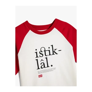 Koton T-shirt Istiklal Printed, Short Sleeved, and Cotton Sockets365 Licensed, 100th Anniversary Special.