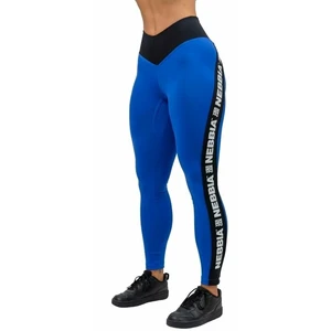 Nebbia High Waisted Side Stripe Leggings Iconic Blue L Pantaloni fitness
