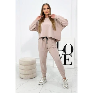 Set 2 Piece Sweatshirt + Trousers Beige