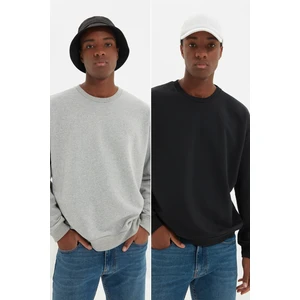 Trendyol Gray Men's Oversize Fit 2-Pack Sweatshirt