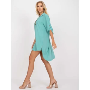 Mint airy oversize shirt dress