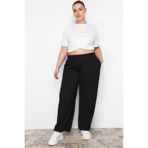 Trendyol Curve Black High Waist Knitted Trousers