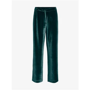 Dark green women's velvet trousers VILA Vicam - Women