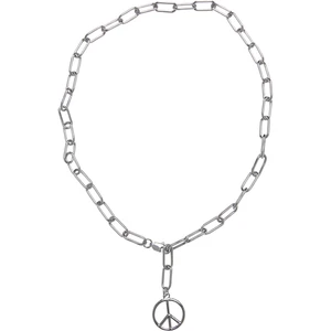 Y Chain Peace Pendant Necklace Silver
