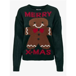 Dark Green Ladies Christmas Sweater JDY Cookie - Women