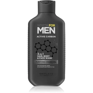 Oriflame North for Men Active Carbon osviežujúci sprchový gél 3v1 250 ml