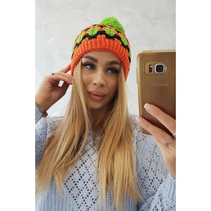 Dámská kšiltovka Laila K283 oranžová neon +černá+zelená neon