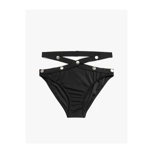 Koton Metal-Accessed Bikini Bottoms with Cross-Tie Detail.