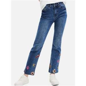 Blue Women Flared Fit Jeans Pants Desigual Nicole - Women