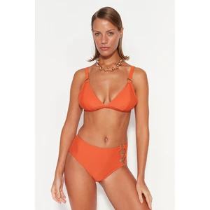 Trendyol Cinnamon Accessory High Waist Bikini Bottoms with Normal Legs