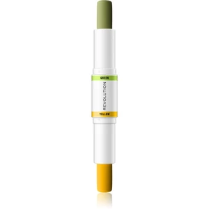 Makeup Revolution Colour Correcting korekční tyčinka pro sjednocení barevného tónu pleti odstín Yellow & Green 2x4,3 g