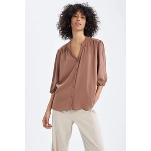 DEFACTO V Neck Half Sleeves Blouse