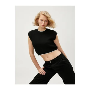 Koton Crop Sweater Crew Neck