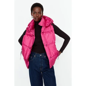 Trendyol Fuchsia Oversize Hooded Vest