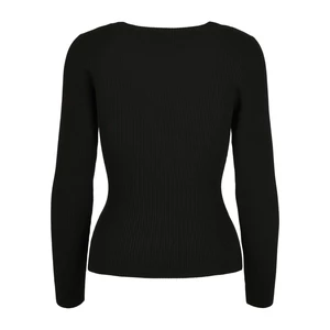 Women's sweater with a wide neckline, black