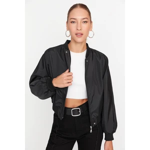 Trendyol Black Oversize Shirring Detailed Waterproof Bomber Jacket Coat