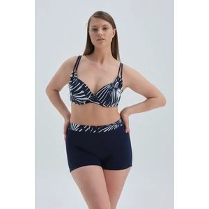 Dagi Navy Blue Corset Bikini Top With Underwire.