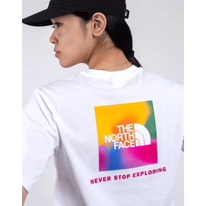 The North Face W Relaxed Redbox Tee TNF White-Super Sonic Blue Color Gradient Print L