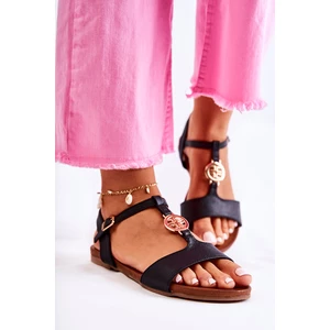 Lehké dámské sandály s přezkou Černá Carida