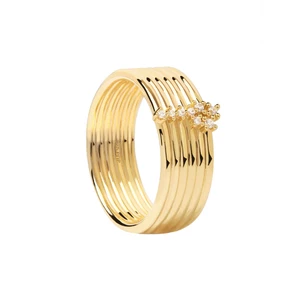 PDPAOLA Nadčasový pozlacený prsten se zirkony SUPER NOVA Gold AN01-614 56 mm