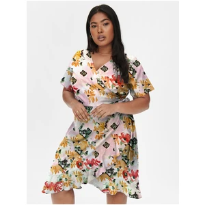 Creamy Women Floral Wrap Dress ONLY CARMAKOMA Livia - Women