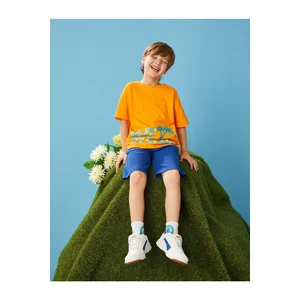 Koton Short Sleeve T-Shirt with Printed Crewneck