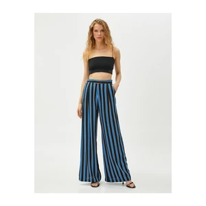 Koton Pocket Palazzo Pants with Zipper at the Side