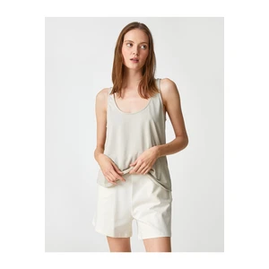 Koton Pajama Tops Round Neck Sleeveless Modal Blend