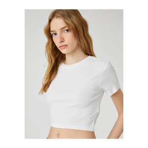 Koton Crop T-Shirt Viscose Short Sleeves Crew Neck
