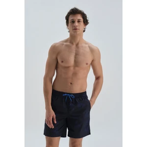 Dagi Navy Blue Micro Medium Sails Patterned Shorts