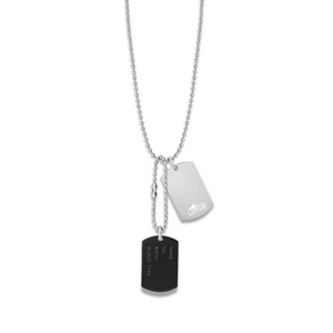 Lotus Style Pánský ocelový bicolor náhrdelník s přívěsky Urban Man LS2139-1/5