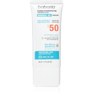 Babaria Sun Face ochranný fluid bez chemických filtrov na tvár SPF 50 50 ml