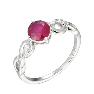 Brilio Silver Pôvabný strieborný prsteň s rubínom Precious Stone ML00713H 54 mm