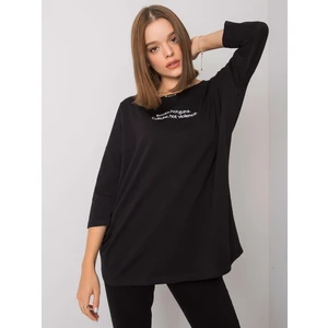 Black women's blouse with an inscription