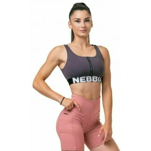 Nebbia Smart Zip Front Sports Bra Marron M