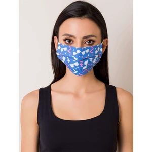 Reusable blue mask with an imprint