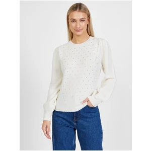 White Women's Patterned Sweater with Balloon Sleeves Liu Jo - Women