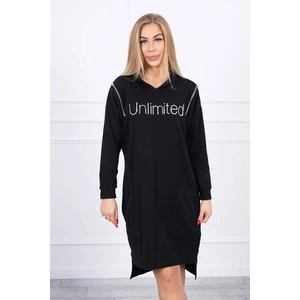 Dress with the inscription unlimited black