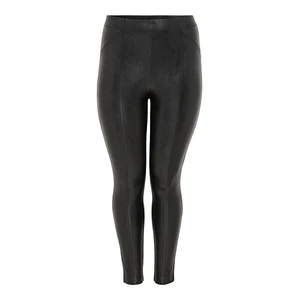 Women's black faux leather leggings ONLY CARMAKOMA Hanna - Women