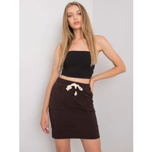 Ladies' brown sweatshirt skirt