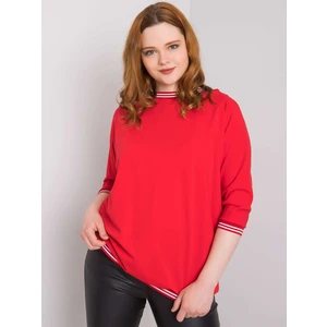 Plus size white blouse with decorative sleeves