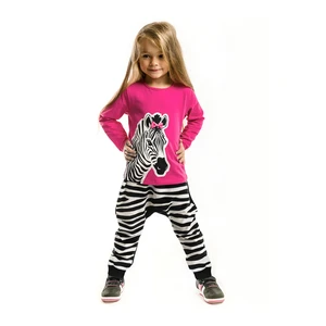 Completo da ragazza Denokids CFF-20S1-407/Pink, Black, White