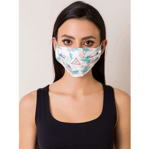 White protective mask with print