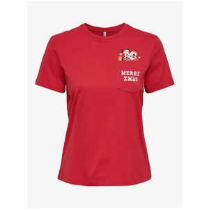 Red Women's Christmas T-Shirt ONLY Disney - Women