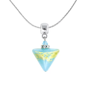 Lampglas Nápaditý náhrdelník Morning Sky Triangle s 24-karátovým zlatom v perle Lampglas NTA11