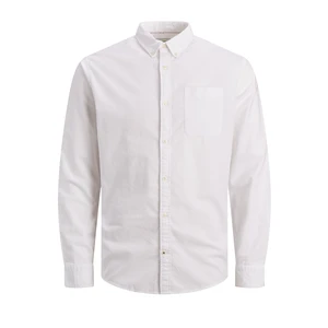 Jack&Jones PLUS Pánska košeľa JJEOXFORD Slim Fit 12190444 White PLUS SIZE 4XL