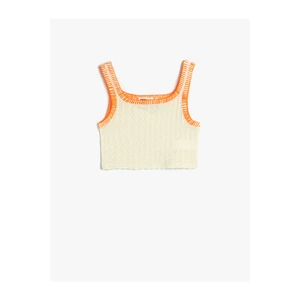 Koton Crochet Crop Top Sleeveless U-Neck