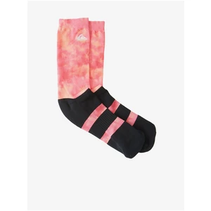 Set of two pairs of socks in black-pink and white Quiksilver - Men