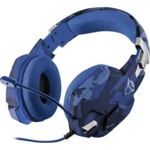 Trust GXT322B Carus herný headset jack 3,5 mm káblový na ušiach maskáčová, modrá