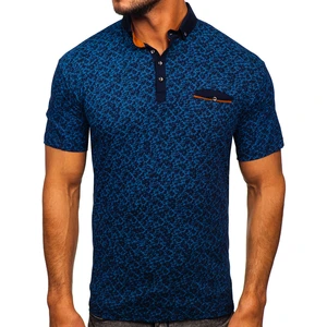 Tricou polo bleumarin cu imprimeu Bolf 192419